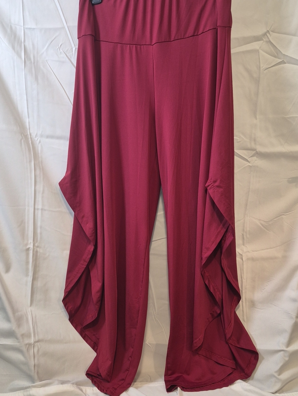 Women’s Wide-Leg Draped Palazzo Pants — Berry